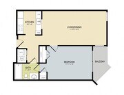 Explore this contemporary apartment layout, designed for modern living.