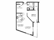 1 Bed + Den / 1 Bath - 979 SF