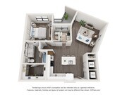 896 SF 1-Bed / 1-Bath apartment.
