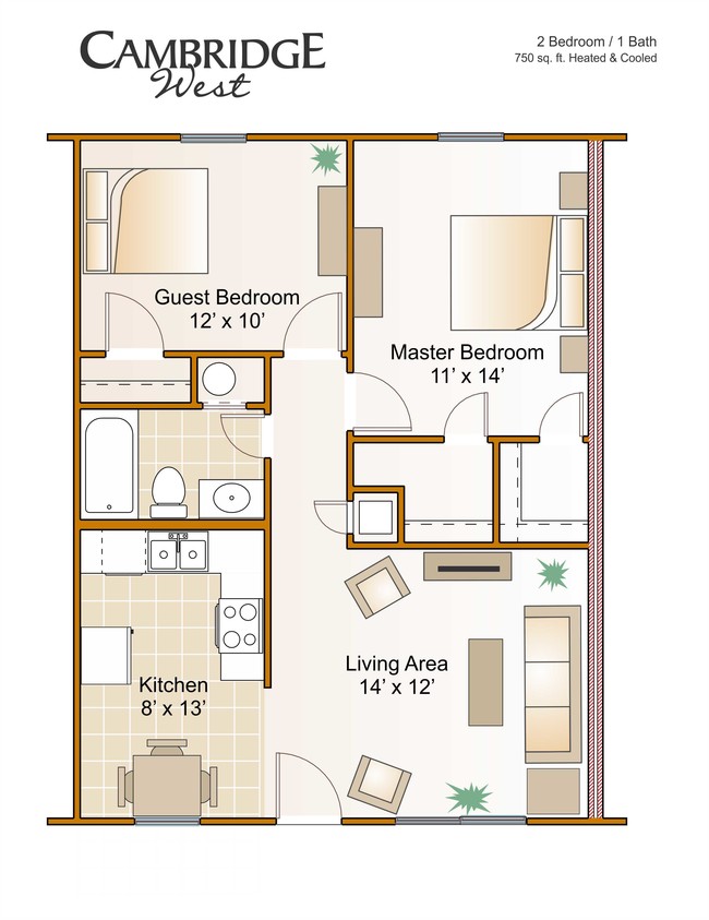 2 Bedroom / 1 Bath