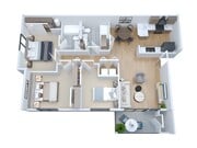 3BR, 2BA - 1128SF