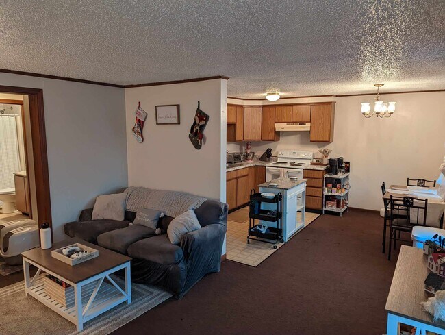 Open kitchen and living room floor plan - 163 Oak St Unit 1