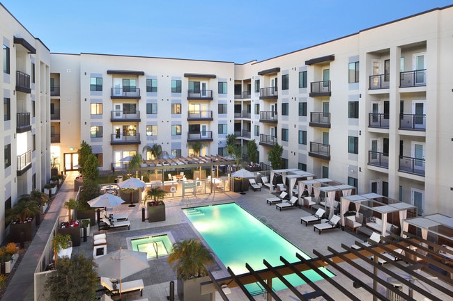 Aerial View of Apartments and Pool Area