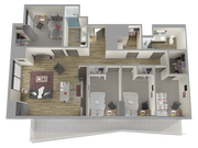 4 habitaciones, 2 baños