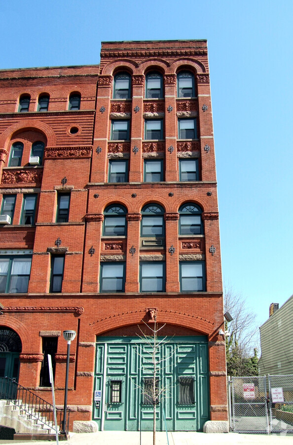 View from the south across 5th Street - Thomas J. Stewart Apartments