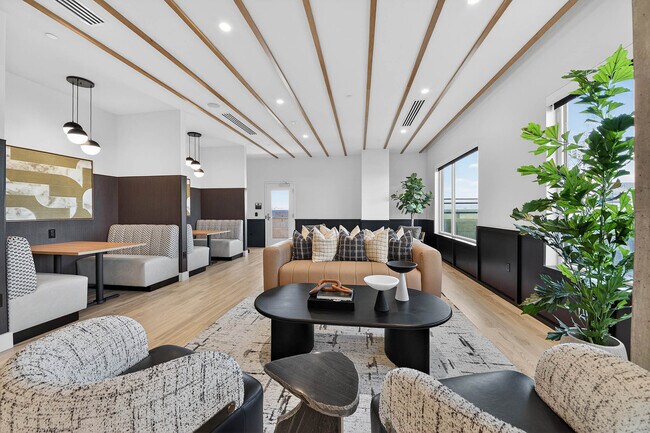 Clubroom with work-from-home spaces
