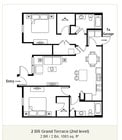 2 BR / 2 BA, 1083 sq. ft