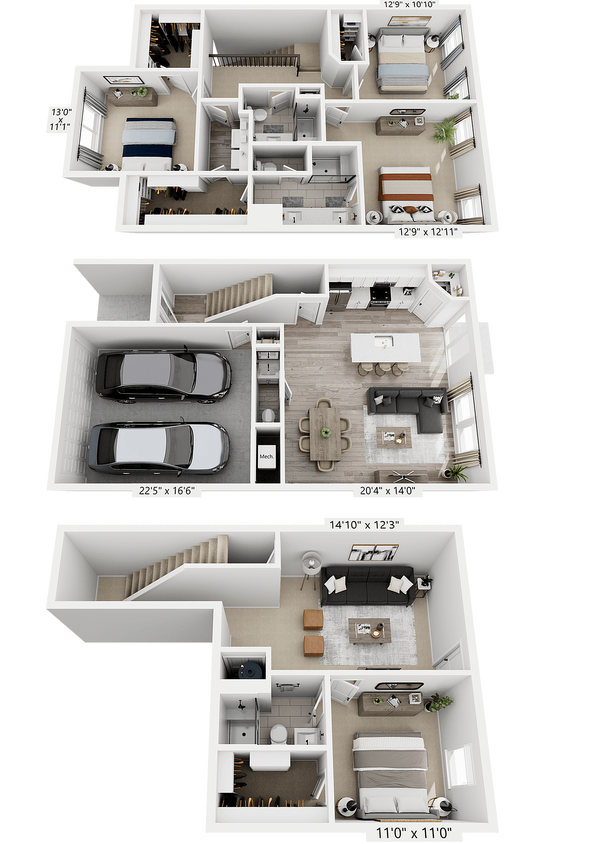arden-homes-at-staley-kansas-city-mo-floorplan 4x3.5 - 4 bedroom 3.5 bath - II