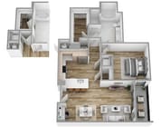 H | 1 dormitorio | 1 baño (plano de planta) Sagewell Hanover