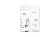 Adams 1 Bed x 1 Bath Floorplan