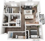 2 BED 2 BATH 1,120 sq ft
