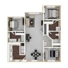 VOM V3-1 3B2B Furnished Floorplan