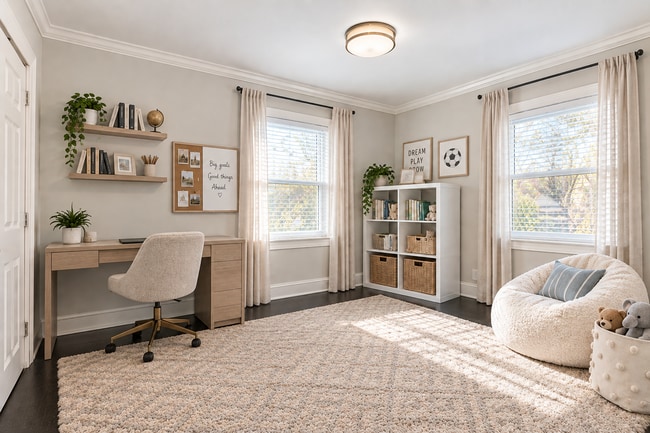 The spacious and inviting bedroom provides a comfortable retreat with plenty of natural light.