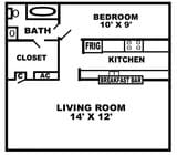 1BR/1BA