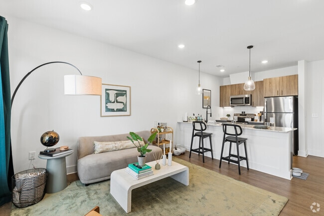 Trek - 1BR, 1BA - 835SF - Living Room - Boardwalk at Research Park