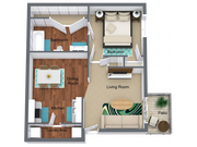1 Bed - 1 Bath - 680 sq. ft.