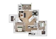 2 Bedroom | 2 Bath | 1050 SF
