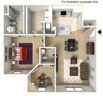 1 bedroom 1.5 bath w/Study
