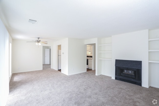 Fireplaces in spacious living room areas