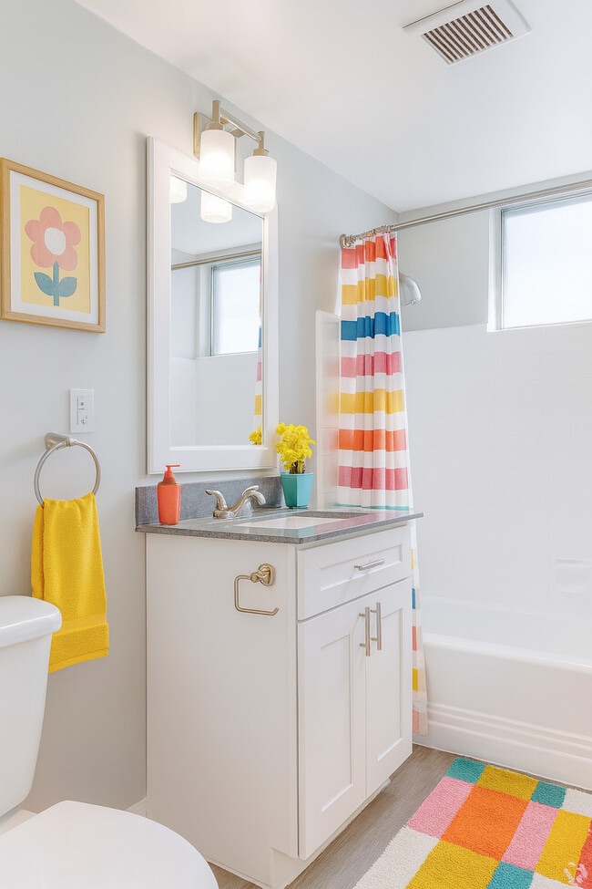 2 habitaciones, 2 baños - 910 pies cuadrados - Baño - U Apartments @ Melrose