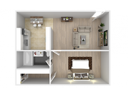 1 dormitorio, 1 baño