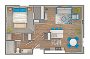 Jensen | 1-Bedroom Floorplan