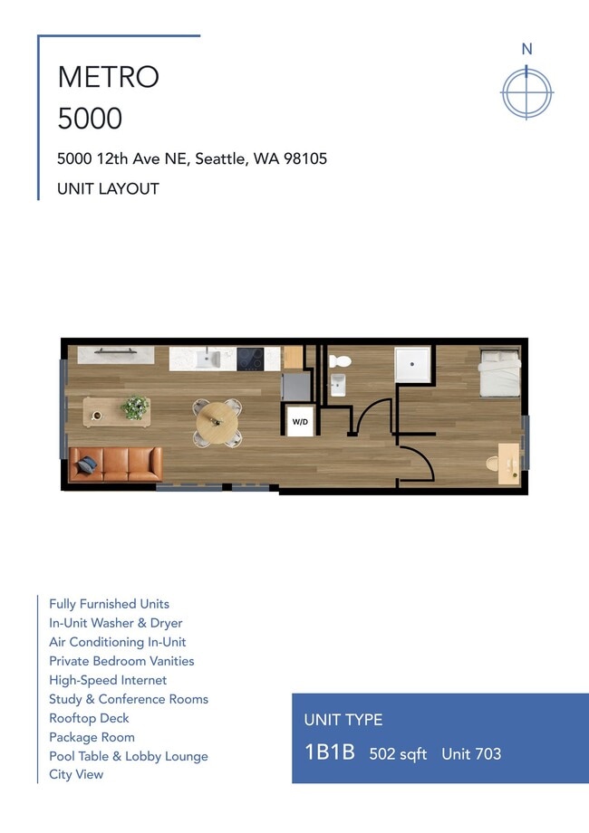 Photo - Metro 5000 Apartments | Furnished Student Housing in Seattle U-District Near University of Washin...