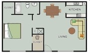 1BR/1BA