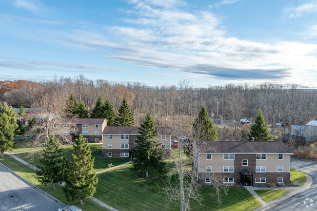 Aerial view Bldgs C D E - Strnad Drive Apartments