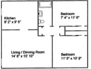2BR/1BA