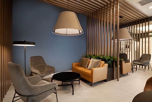 Work lounge with coworking spaces