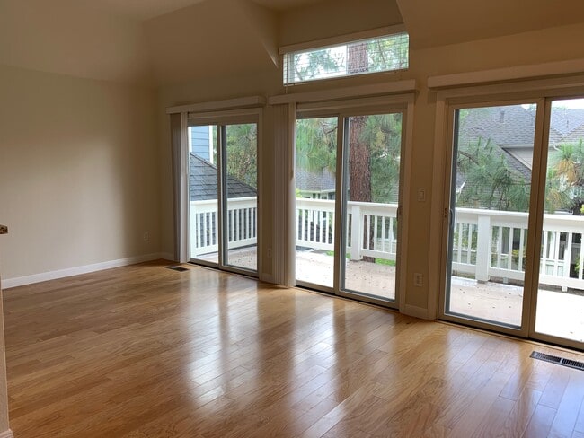 Sliding glass doors in dining and living room