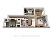 1x1 C floor plan Chelsea Heights