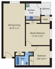 2BR/1BA