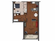 1 floor plan image of one bedroom apartment home at Township 28