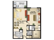 Model AS | 1 Bedroom, 1.5 Bath