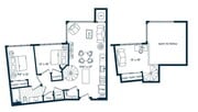 Two Bedroom One Bath Loft (1011SF)