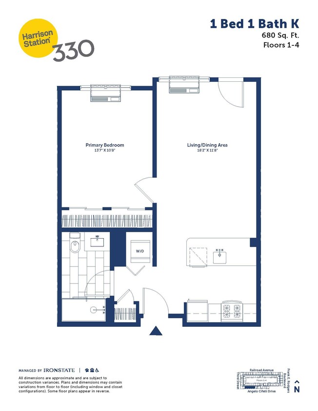 Floor Plan - 1 Bed 1 Bath K
