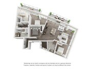 Plano de planta de 3 habitaciones