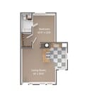 One bdr. cottage floorplan