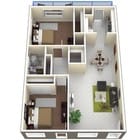 2 habitaciones/1 baño