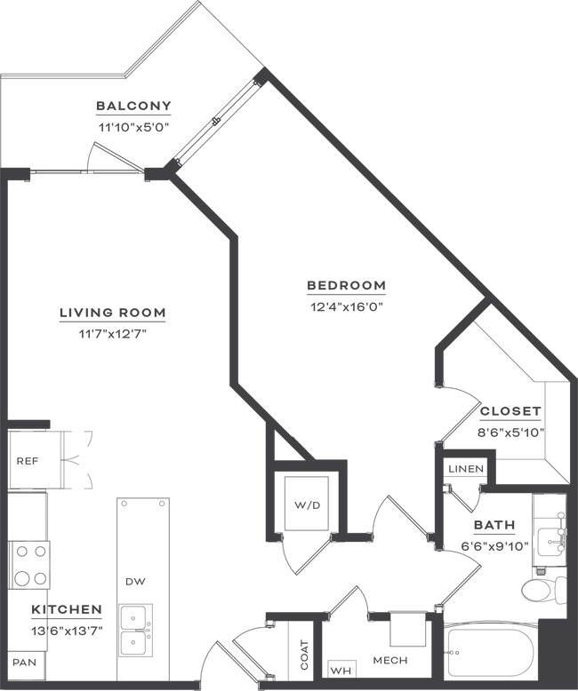 A3: Beds - 1: Baths - 1: SqFt Range - 779 - Kelson Row at Rocky Hill