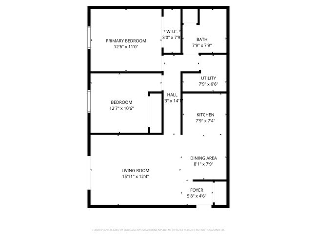 Floor plan of typical 2 unit apartment