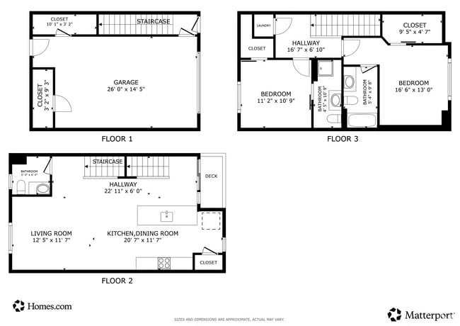 2BR, 2.5BA - 1.098SF - Floorplan