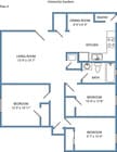 Plan 4 - 3 bed, 1 bath