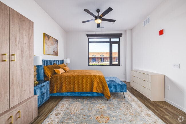 1BR, 1BA - 786SF - Primary Bedroom - Webster Station Flats