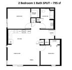 Two Bedroom, split floorplan
