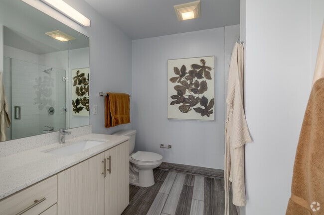 2BR, 2BA - 806SF - Primary Bathroom