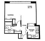 Convertible Studio 560 Square Feet