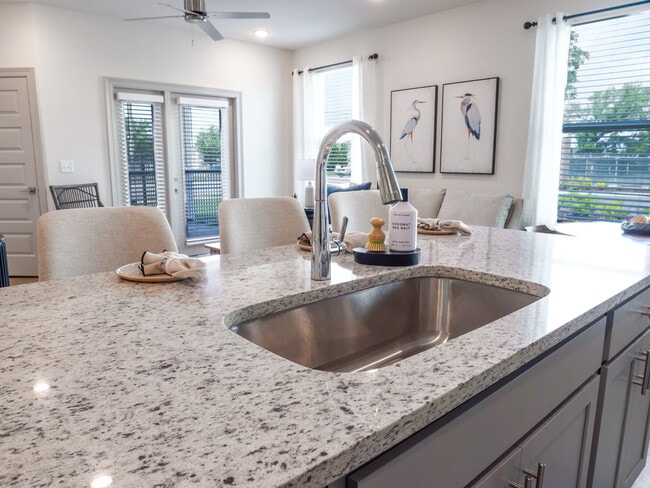 The Cabernet: 1BR, 1BA- Kitchen Island - The Waters at McGowin